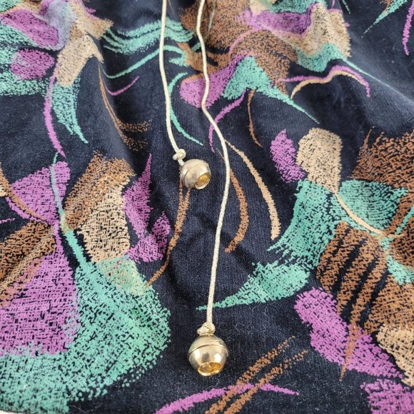 ZORA Womens Velvet Skirt Flared Layered Elastic Waist Size 16  Cotton Gold Belt - Picture 5 of 12